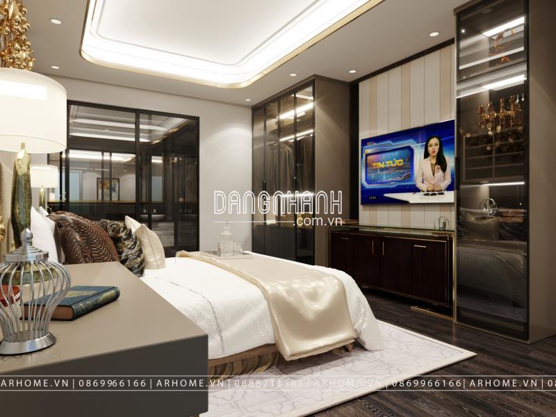 Thiết kế nội thất phòng ngủ master chung cư theo phong cách hiện đại