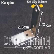 Ke góc vuông chữ l bản rộng 2.5cm 10 x 6 (cm) dày 2.5mm TGCN-51197 Vietnam