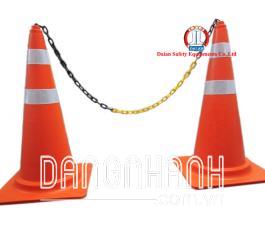 Cọc tiêu nhựa Hàn quốc kiểu vòng khuyết ( P/Q trắng) cao 70cm