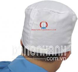 Mũ blu vải lon TQ (thô) trắng / xanh (2 lớp vải)