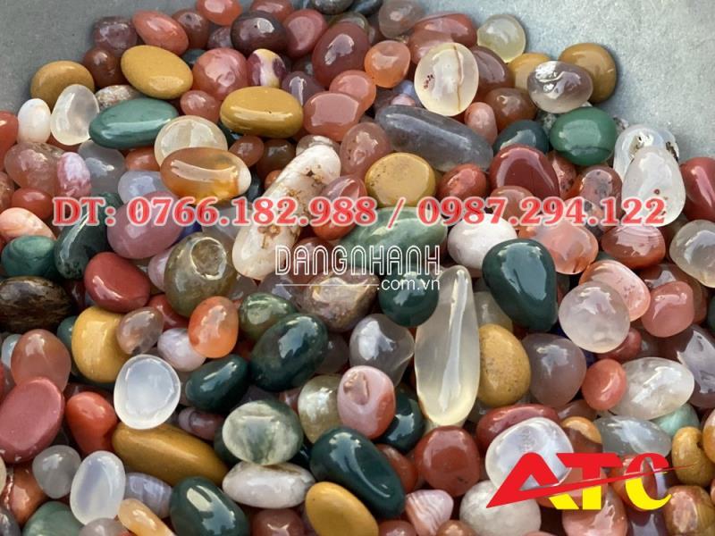 Đá mã não ngũ sắc vụn bóng