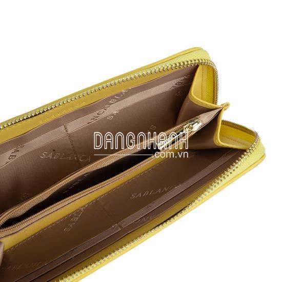 Ví cầm tay Sablanca họa tiết đan chéo 5052WA0148 - Vàng Tươi