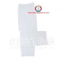 Quần blu vải lon (thô) TQ trắng + xanh may thường
