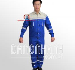 Quần áo bạt dày chống cháy các mầu ( Kiểu túi hộp, phối mầu )