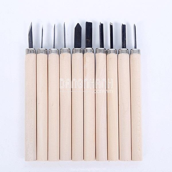 HM123-BDD - Bộ dao đục 12 cây cán gỗ điêu khắc