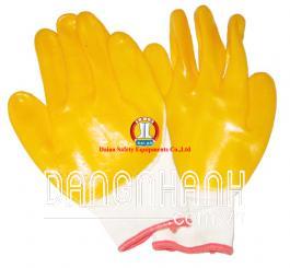 Găng sợi tráng nhựa ĐL mầu vàng chống trơn, h/chất