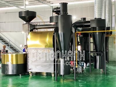 Máy rang cà phê 120kg hot air hồi khí