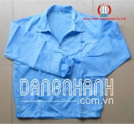 Quần áo vải tĩnh điện Vinilon trắng kẻ TQ ( bộ rời, hàng thường )