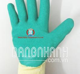 Găng sợi tráng nhựa ĐL mầu xanh chống trơn, chống hóa chất