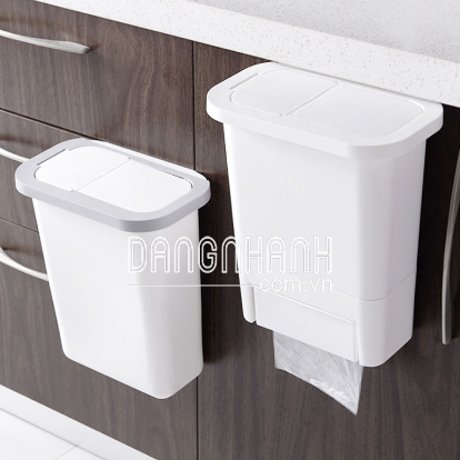 THÙNG RÁC TREO GẤP GỌN CÓ NẮP ĐẬY THÔNG 