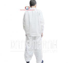 Quần áo vải tĩnh điện Vinilon trắng kẻ TQ ( bộ rời hàng nhập )