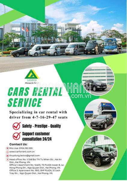 Cho thuê xe ô tô có lái , xe hợp đồng tại Hải Phòng