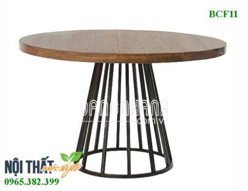 Bàn cafe BCF11-Bàn chân sắt mặt gỗ sang trọng