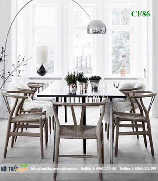 Bàn ghế ăn Wishbone CF86 cao cấp