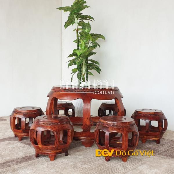 Bàn Uống Trà Thúng Gỗ Cẩm Lai Cao Cấp Giá Ưu Đãi