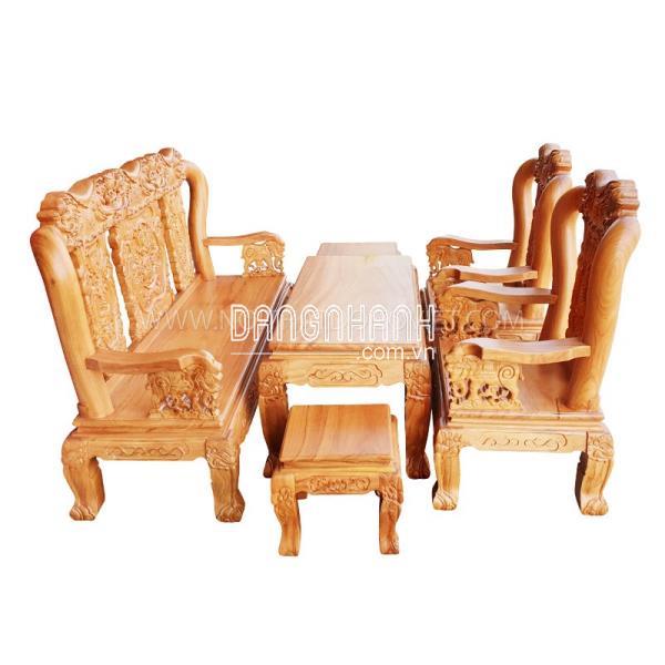 Bộ Bàn Ghế Gỗ Gõ Đỏ Phòng Khách Chạm Voi Tay 10 6 Món Đẹp Giá Rẻ