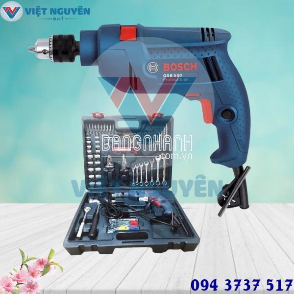 Máy Khoan Động Lực Điện Bosch GSB 550 SET (VALI)