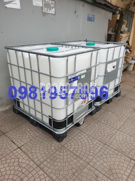 Bồn nhựa 1000 lít, tank nhựa IBC 1000l, Bồn nhựa khung sắt cũ mới