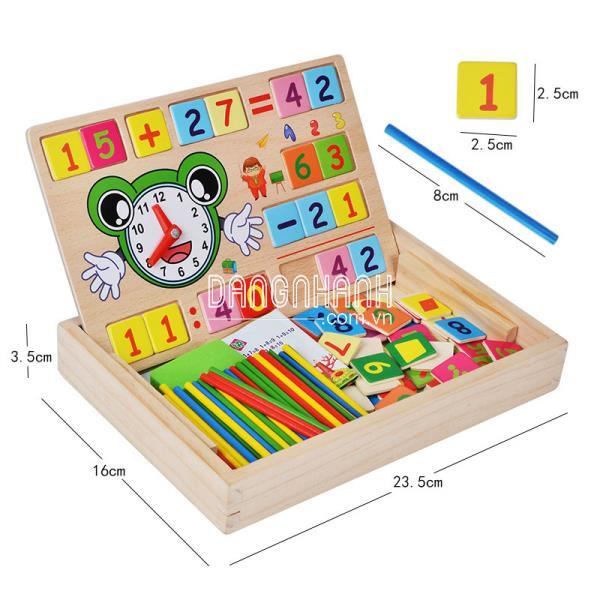 Bảng gỗ học toán có que tính cho bé