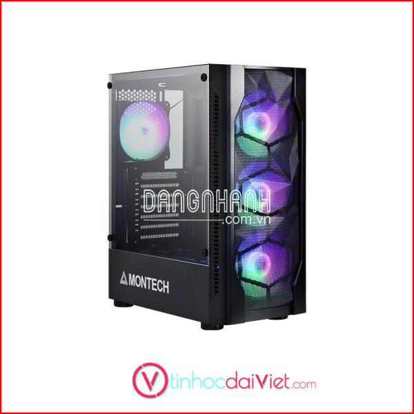 Case Máy Tính Montech X1 (Black/ White Có Sẵn 4 Fan RGB)