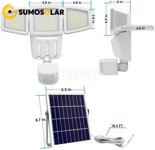 Đèn Gắn tường LED 2 bóng pha – TT06 năng lượng mặt trời