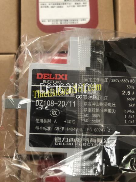 Áp tô mát Delixi DZ108-20/11 2.5A -Cty Thiết Bị Điện Số 1