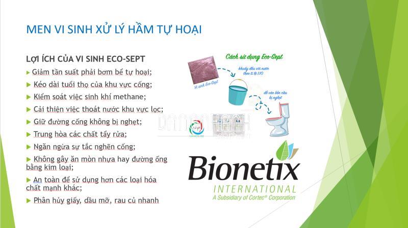 vi sinh Ecosept xử lý hầm tự hoại