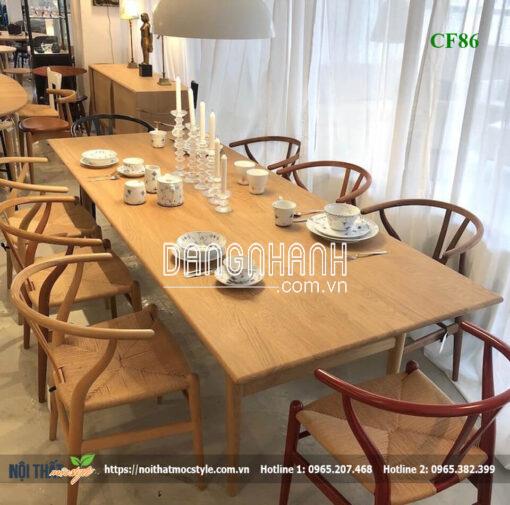 Bàn ghế ăn Wishbone CF86 cao cấp