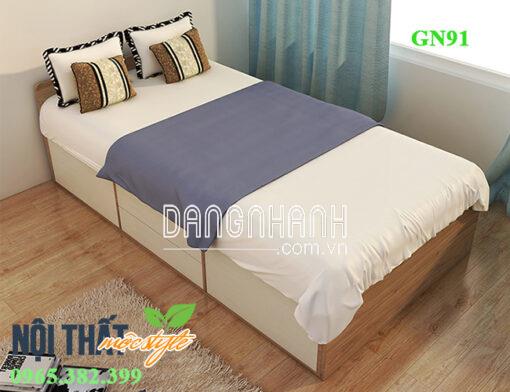 Giường ngủ 1m2 GN91 tích hợp ngăn kéo thời thượng.