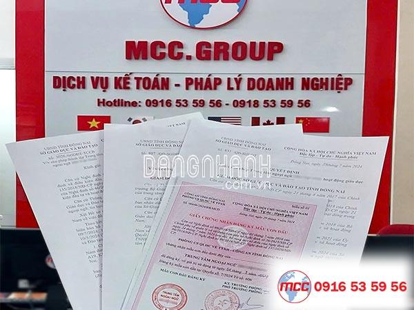 Hồ sơ mở trung tâm ngoại ngữ tại MCC Group