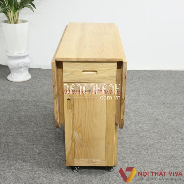 Bàn Ăn Thông Minh Gấp Gọn Gỗ Sồi Tự Nhiên 4 Ghế Đẹp Giá Rẻ