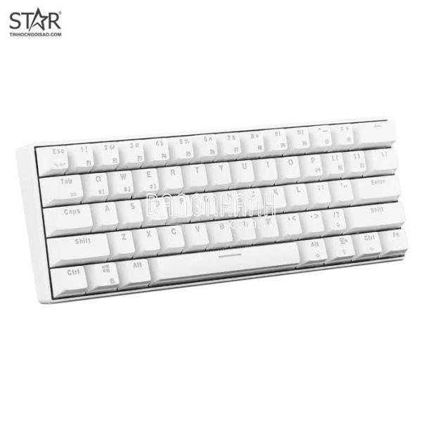 Bàn Phím Cơ E-Dra EK361W Bluetooth White RGB Brown Switch Wireless (Trắng)