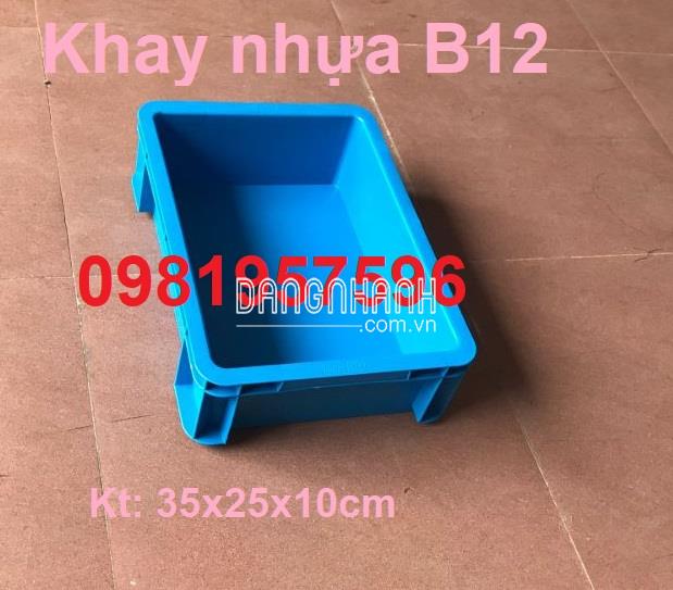 Khay nhựa B12, hộp nhựa đặc, sóng nhựa Bít, khay nhựa đựng linh kiện, sóng bít B12