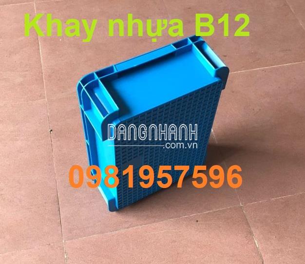 Khay nhựa B12, hộp nhựa đặc, sóng nhựa Bít, khay nhựa đựng linh kiện, sóng bít B12