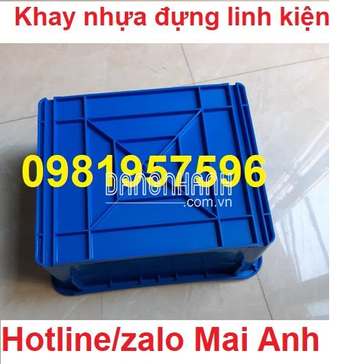 Khay nhựa linh kiện kích thước 370x305x160mm, bề mặt khay nhựa nhẵn mịn