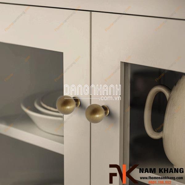 Núm tủ tròn trơn màu đồng cổ NK373D | Zalo 0901 196 552