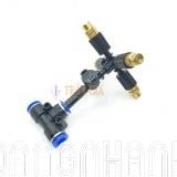 Béc phun sương 4 hướng đầu đồng bộ có van chống rỉ kèm T nối nhanh 8mm