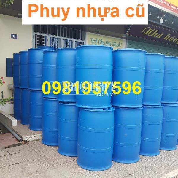 Thùng phuy nhựa, thùng phi nhựa 200l cũ, thùng phi nhựa 220l