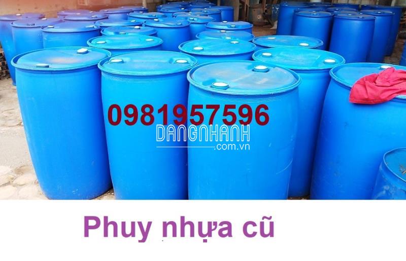 Thùng phuy nhựa, thùng phi nhựa 200l cũ, thùng phi nhựa 220l