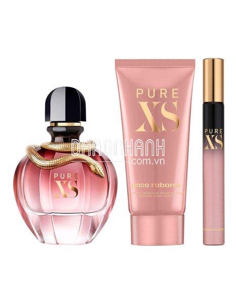 Gift set paco rabanne pure xs for her edp ( edp 80ml + edp 10ml + body lotion 100ml)