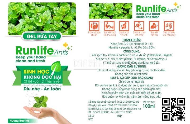 GEL RỬA TAY RUNLIFE - ANTIS