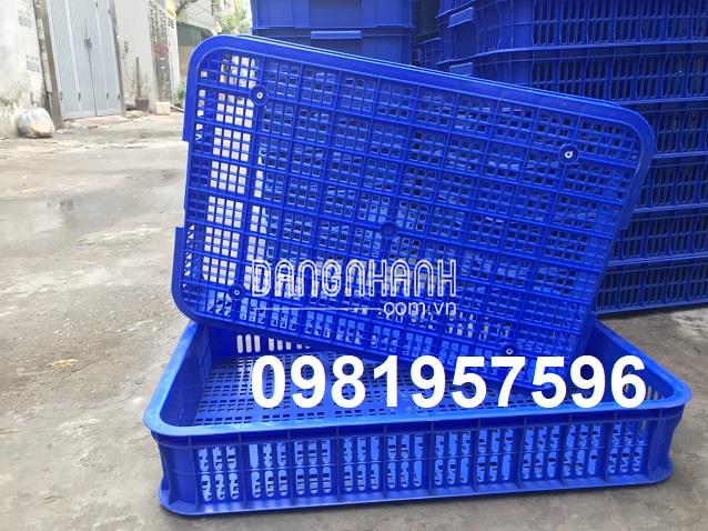 Sọt nhựa đựng hàng trưng bày tại các siêu thị, sóng nhựa hở kích thước 61x42x10 cm