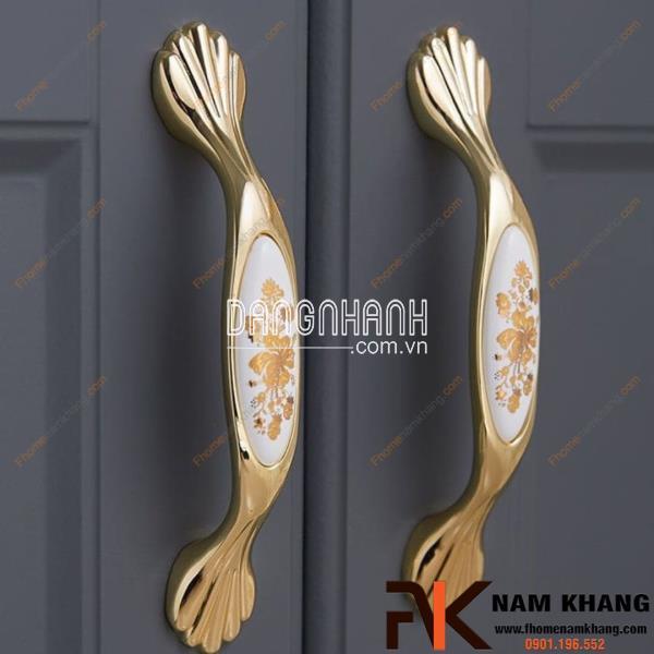 Tay nắm tủ phối sứ trắng cao cấp NK019 | Zalo 0901 196 552