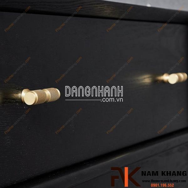 Tay nắm tủ thanh tròn màu vàng cổ điển NK207S | Zalo 0901 196 552
