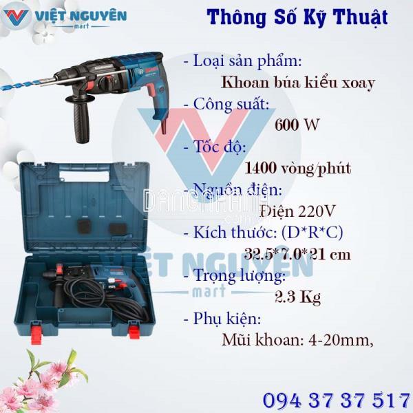 Máy Khoan Búa Bê Tông Bosch GBH 2-20DRE điện Professional