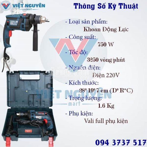 Máy Khoan Động Lực Điện Bosch GSB 16RE Set (Vali)