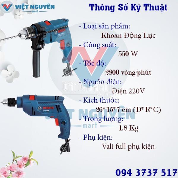 Máy Khoan Động Lực Điện Bosch GSB 550 SET (VALI)