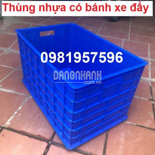 Thùng nhựa có bánh xe đẩy kích thước 78x50x43 cm