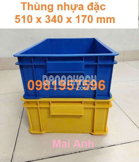 Khay nhựa đặc B4, thùng nhựa 510 x 340 x 170 mm chất lượng cao