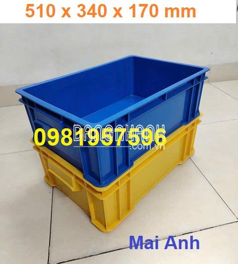 Khay nhựa đặc B4, thùng nhựa 510 x 340 x 170 mm chất lượng cao